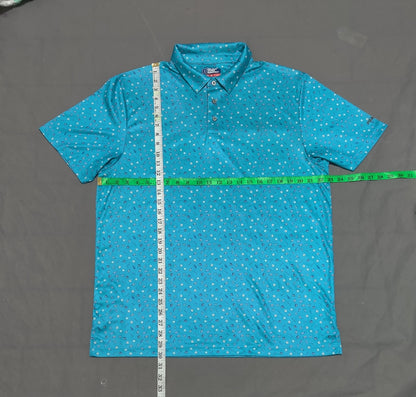PGA Tour Men Sport Blue Polo T Shirt
