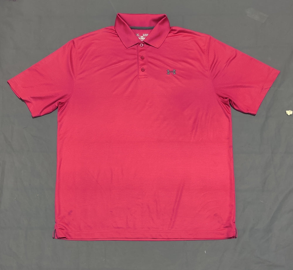 Under Armour Men Sport Pink Polo T Shirt