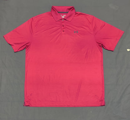 Under Armour Men Sport Pink Polo T Shirt