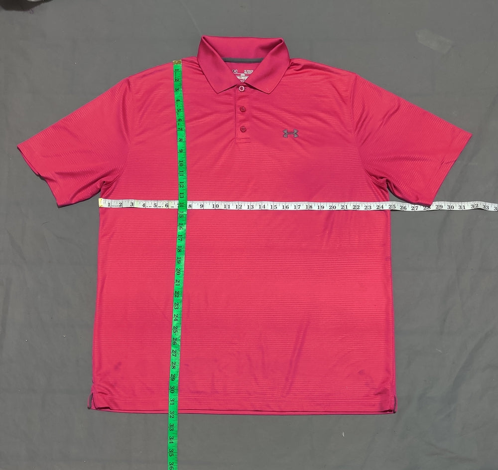 Under Armour Men Sport Pink Polo T Shirt