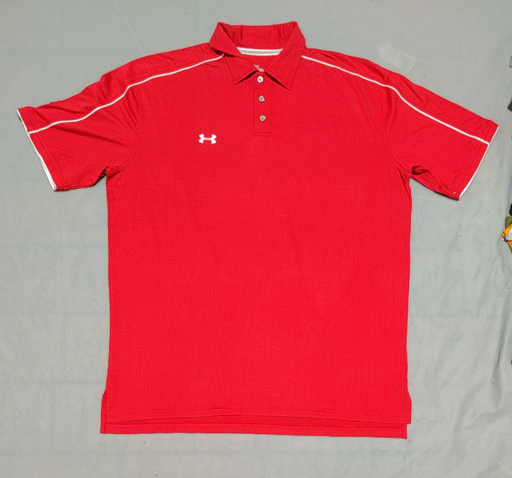 Under Armour Men Sport Red Polo T Shirt