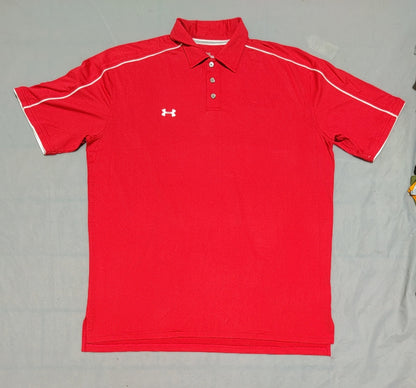 Under Armour Men Sport Red Polo T Shirt