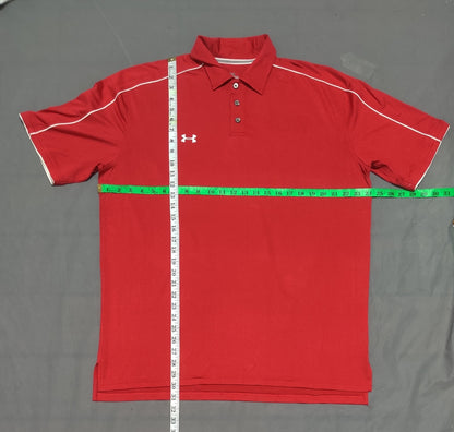 Under Armour Men Sport Red Polo T Shirt