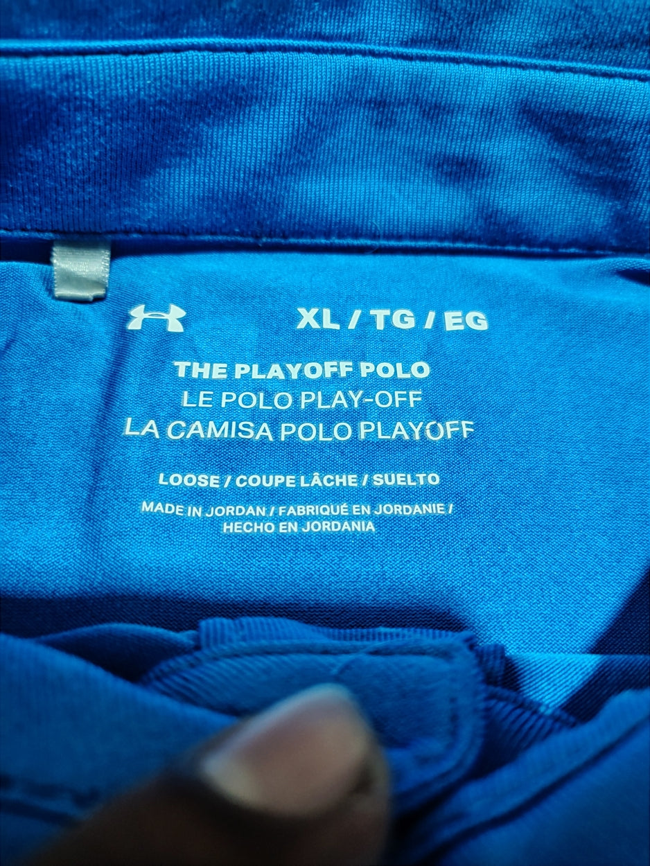 Under Armour Men Sport Blue Polo T Shirt