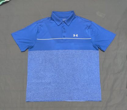 Under Armour Men Sport Blue Polo T Shirt