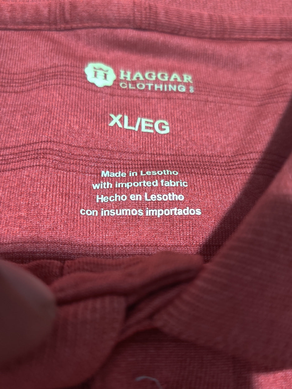 Haggar Men Sport Red Polo T Shirt