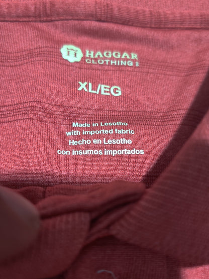 Haggar Men Sport Red Polo T Shirt