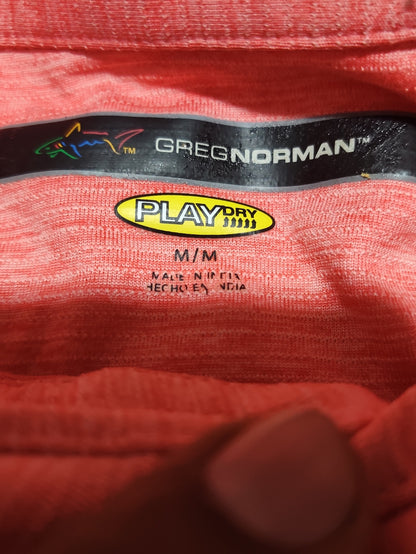 Greg Norman Men Sport Red Polo T Shirt