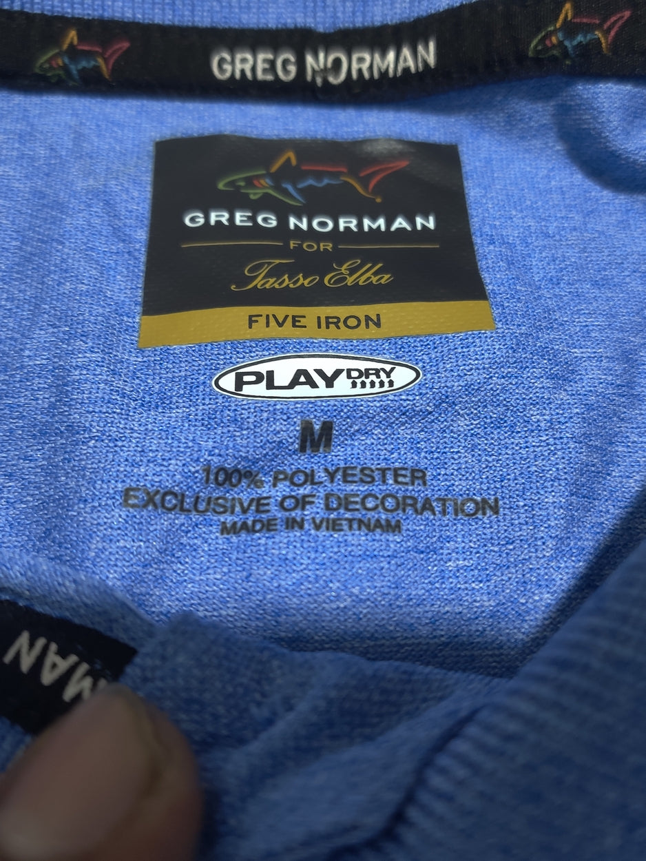 Greg Norman Men Sport Blue Polo T Shirt