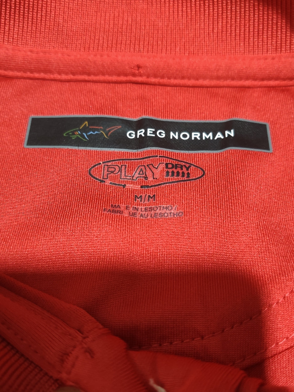 Greg Norman Men Sport Red Polo T Shirt