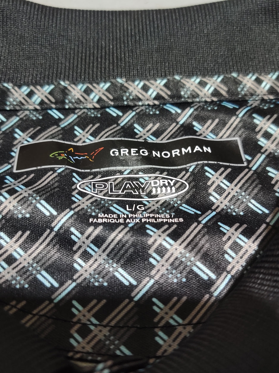 Greg Norman Men Sport Black Polo T Shirt
