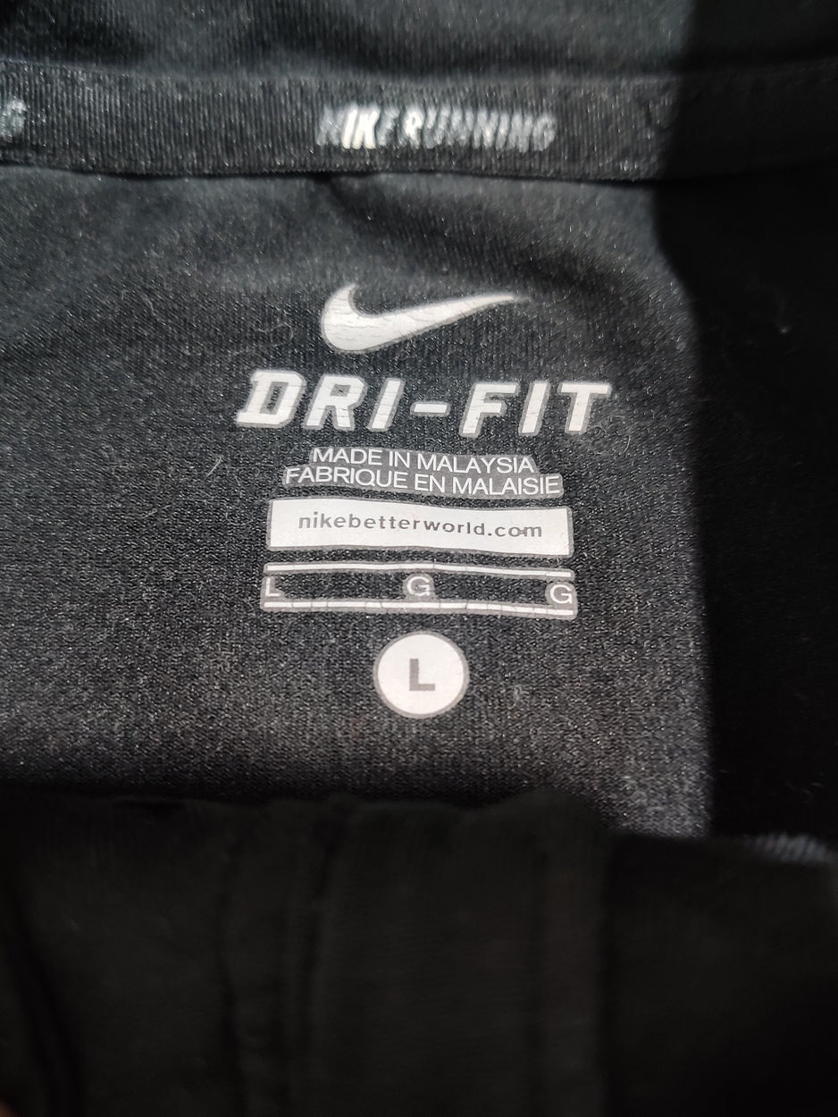 Nike Running Men Sport Black Polo T Shirt