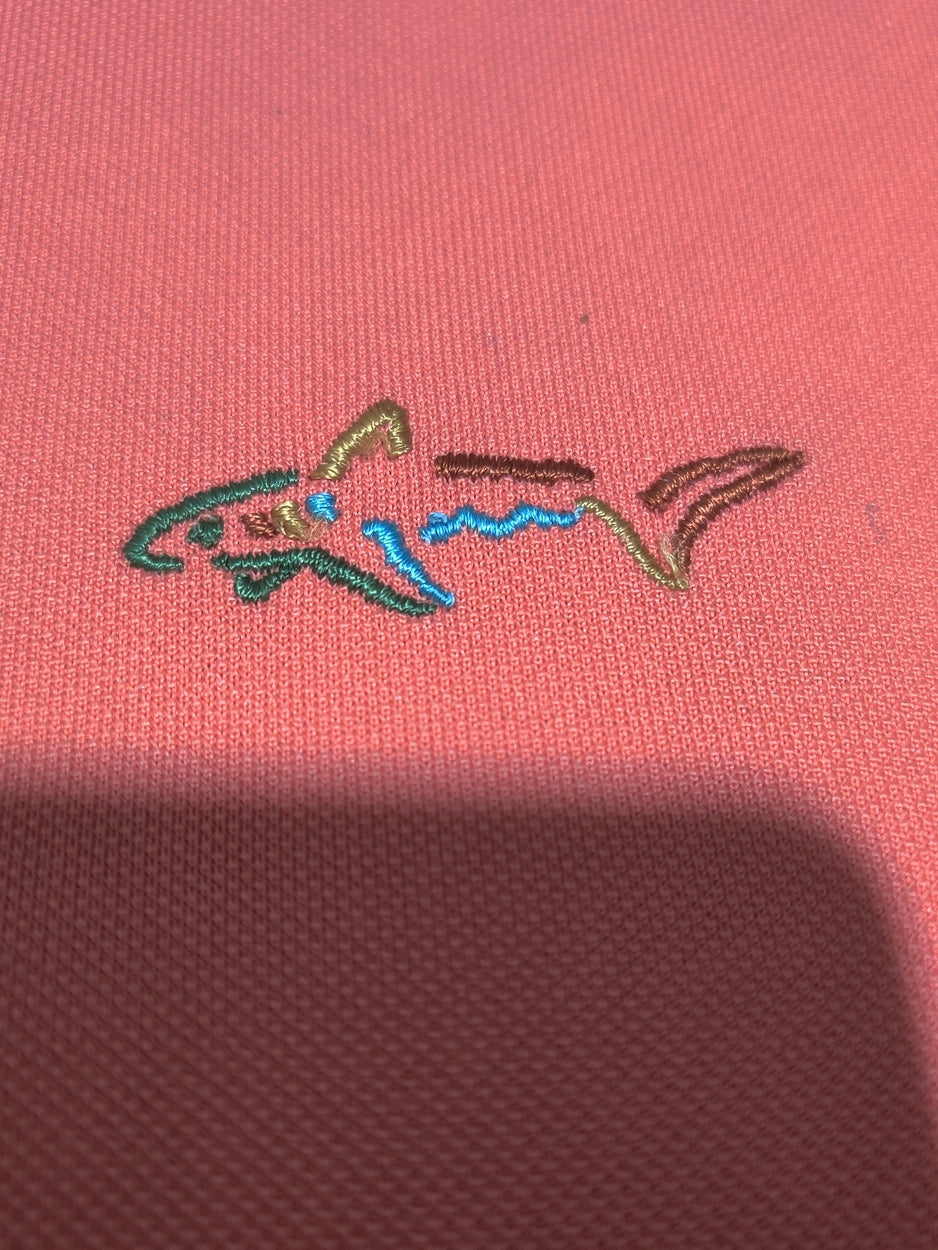 Greg Norman Men Sport Orange Polo T Shirt