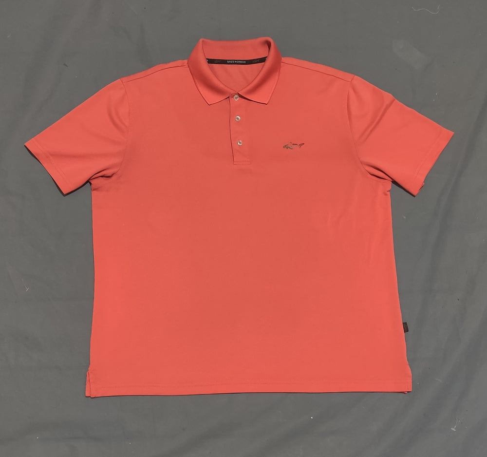 Greg Norman Men Sport Orange Polo T Shirt