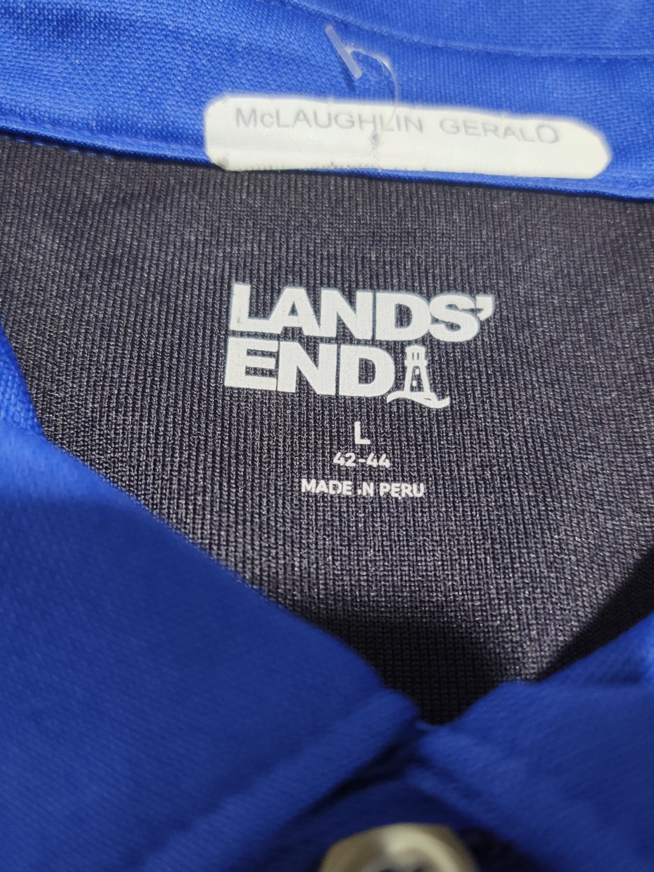 Land's End Men Sport Blue Polo T Shirt