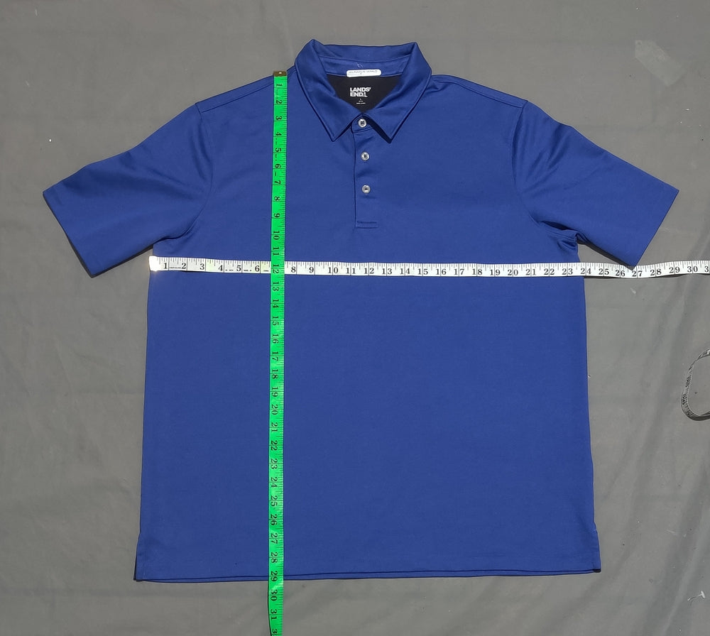Land's End Men Sport Blue Polo T Shirt
