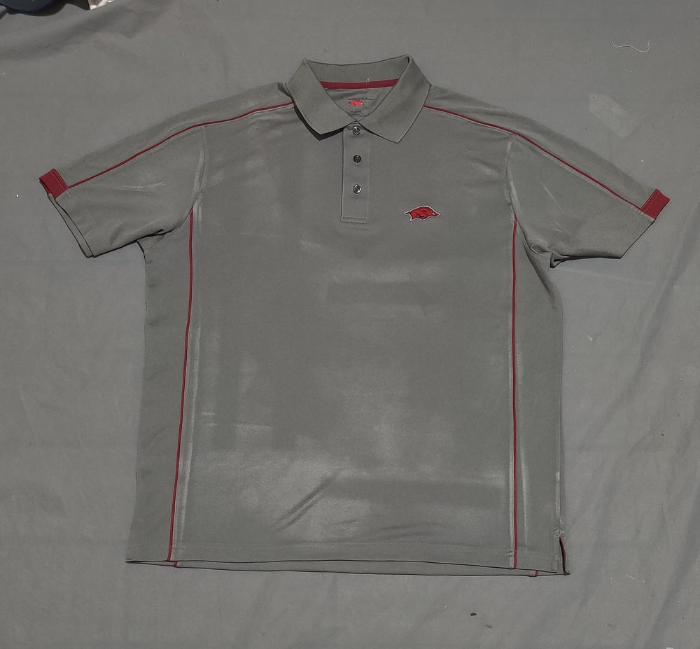 Razor Back Men Sport Gray Polo T Shirt