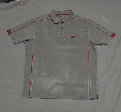 Razor Back Men Sport Gray Polo T Shirt