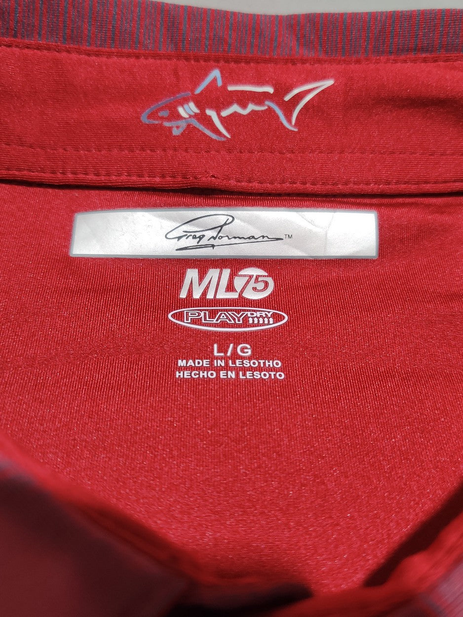 Greg Norman Men Sport Maroon Polo T Shirt