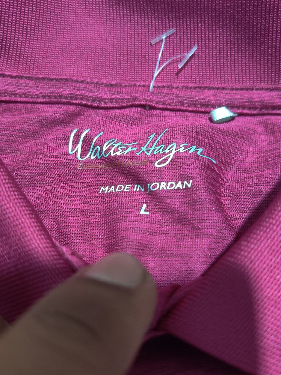 Walter Hagen Men Sport Pink Polo T Shirt