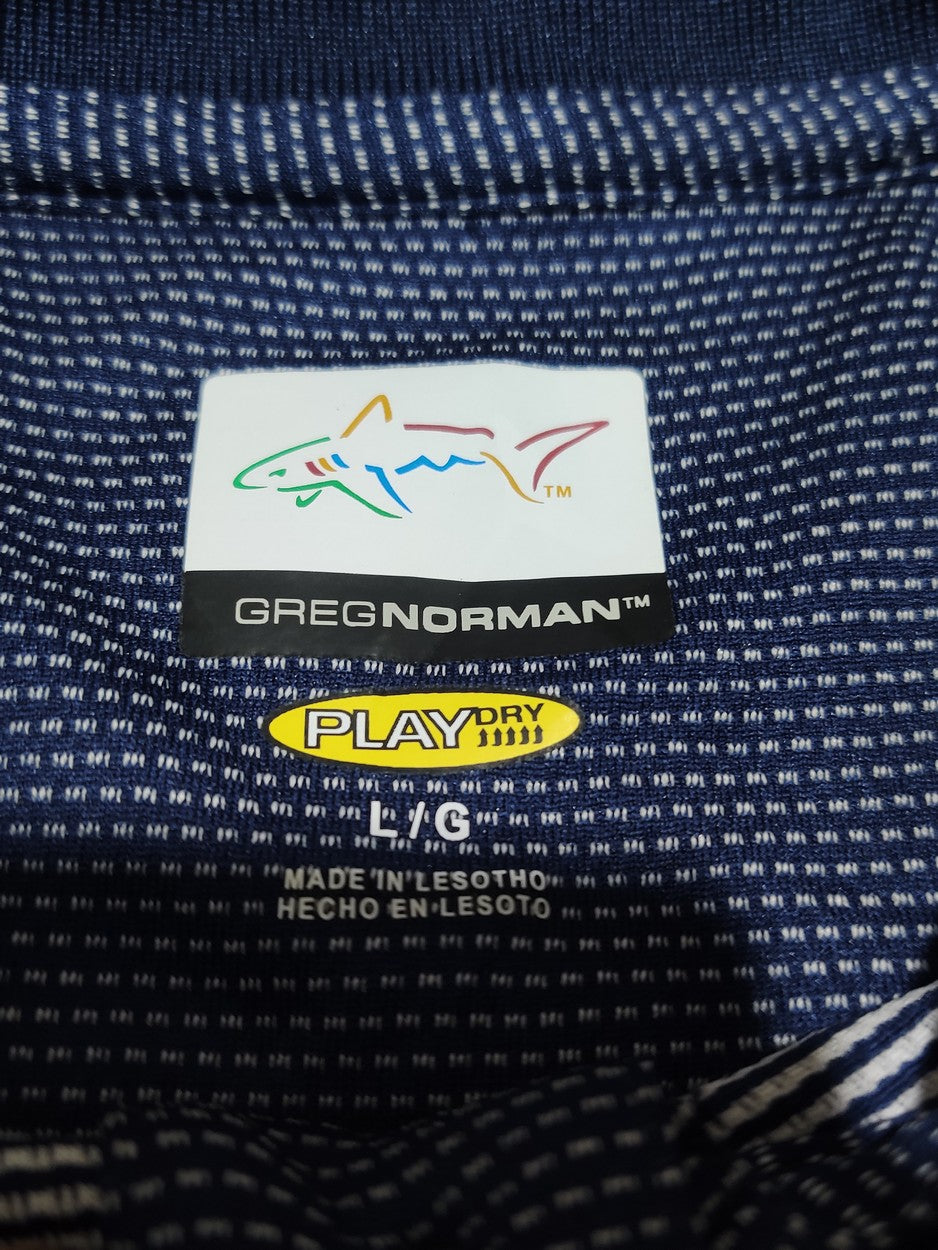 Greg Norman Men Sport Blue Polo T Shirt