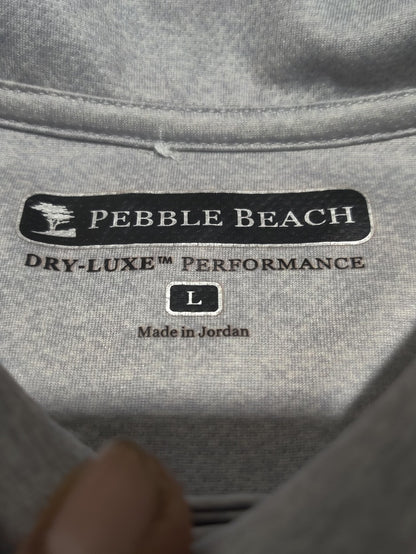 Pebble Beach Men Sport Gray Polo T Shirt