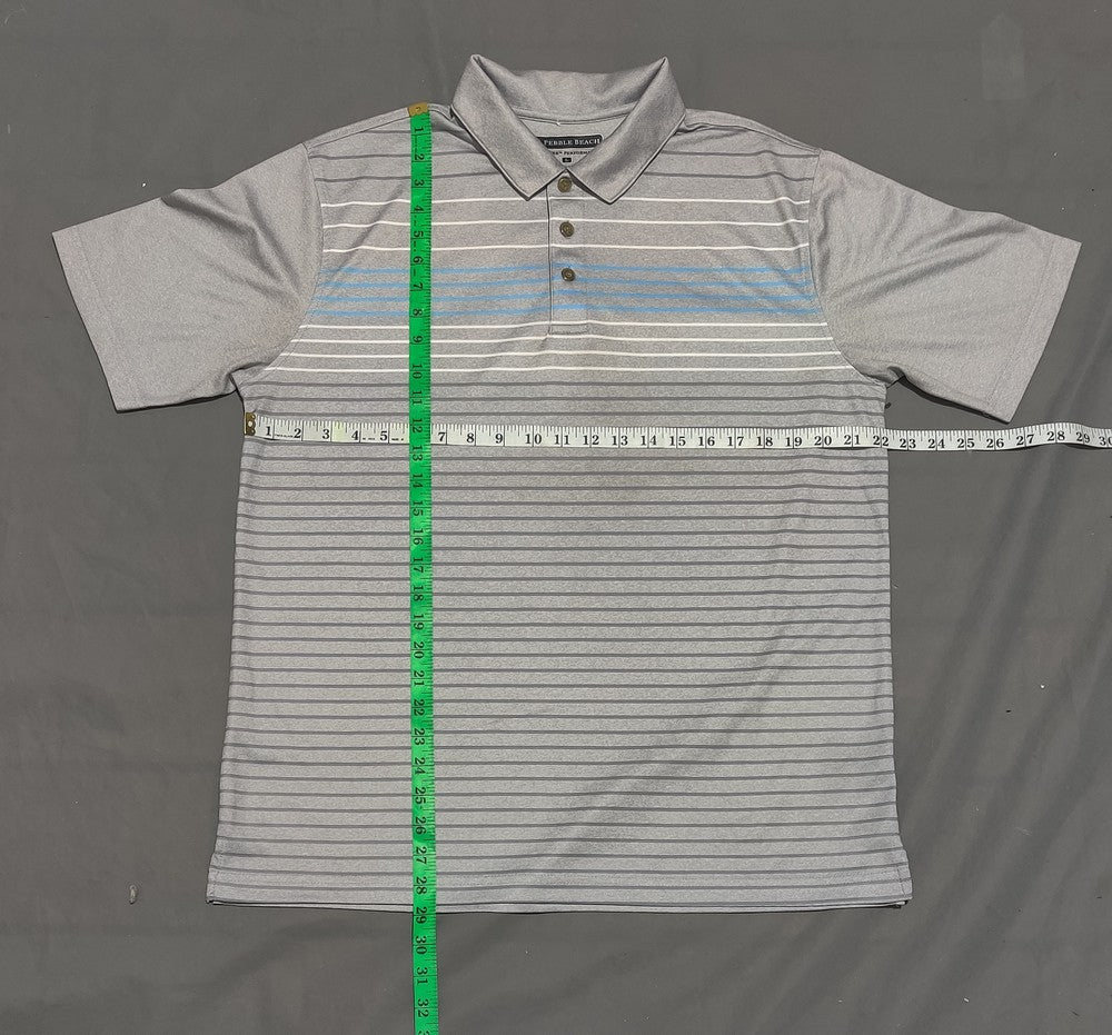 Pebble Beach Men Sport Gray Polo T Shirt