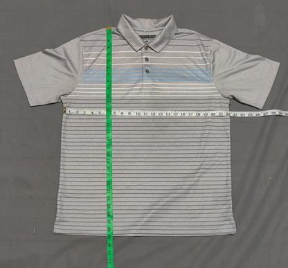 Pebble Beach Men Sport Gray Polo T Shirt