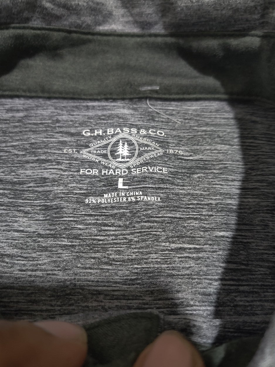G.H . Bass & Co. Men Sport Gray Polo T Shirt
