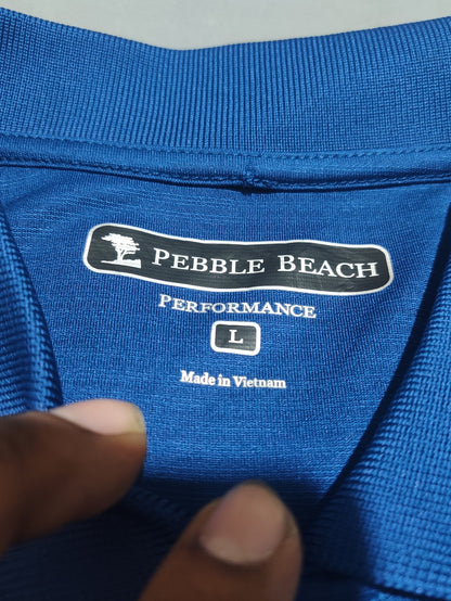 Pebble Beach Men Sport Blue Polo T Shirt