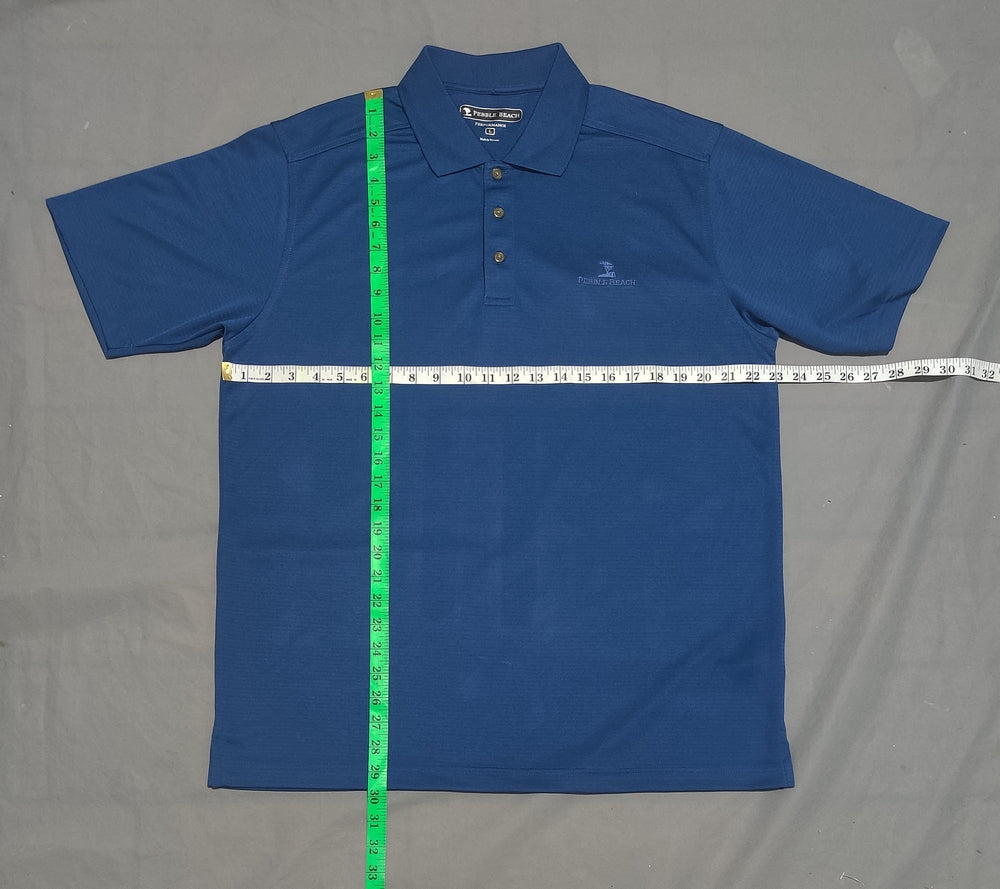 Pebble Beach Men Sport Blue Polo T Shirt
