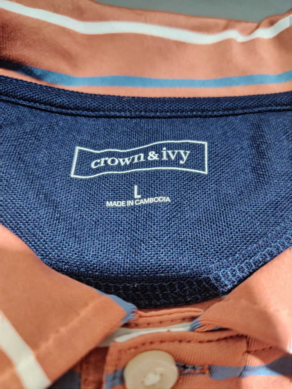 Crown & Ivy Men Sport Orange Polo T Shirt