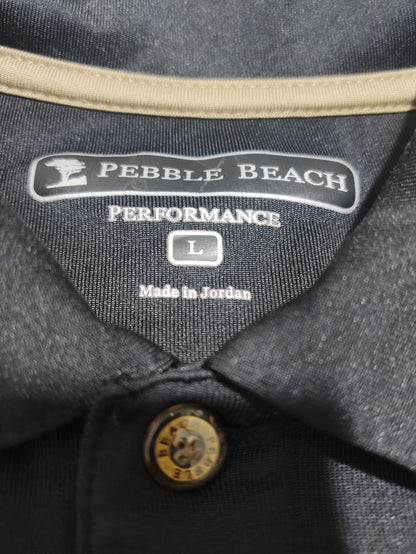 Pebble Beach Men Sport Black Polo T Shirt