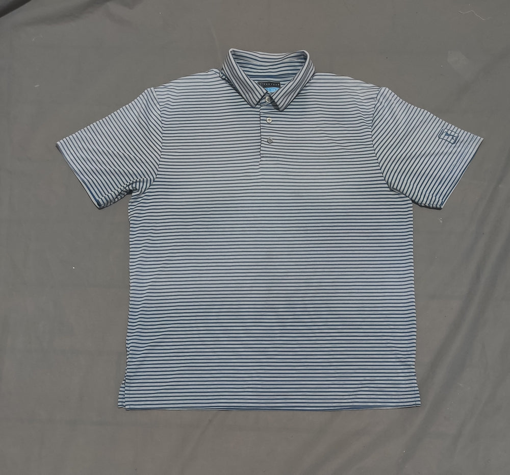 PGA Tour Men Sport Blue Polo T Shirt