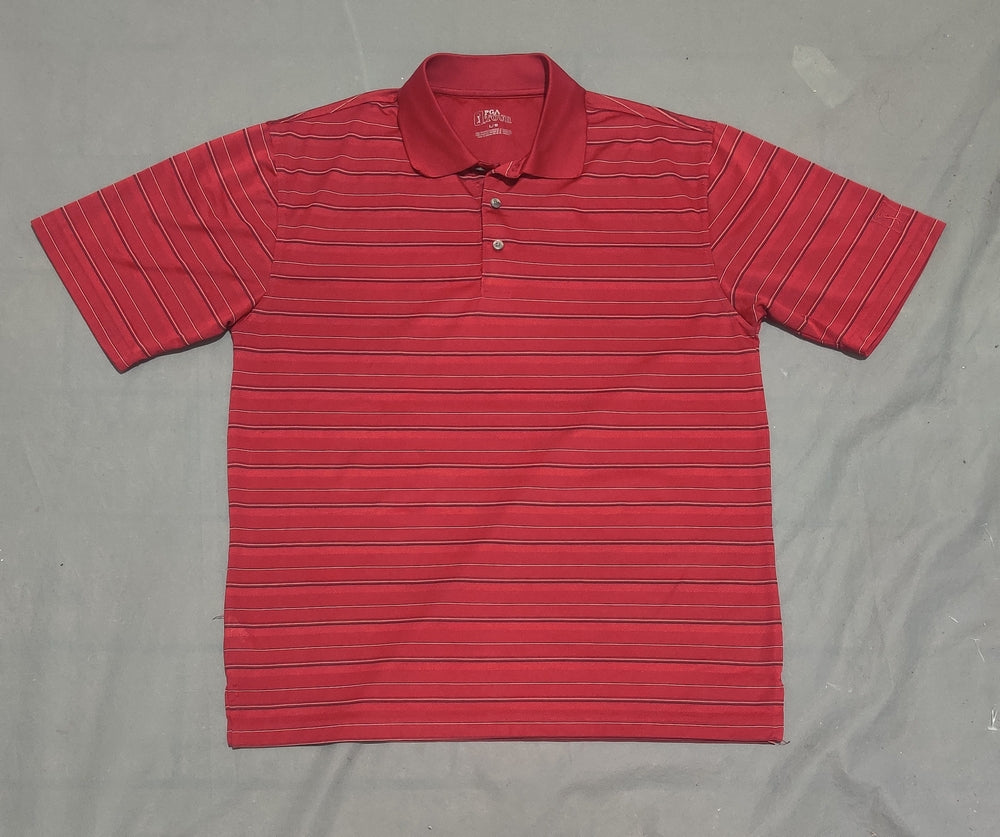 PGA Tour Men Sport Red Polo T Shirt