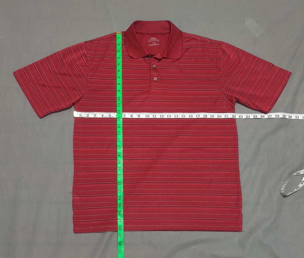 PGA Tour Men Sport Red Polo T Shirt