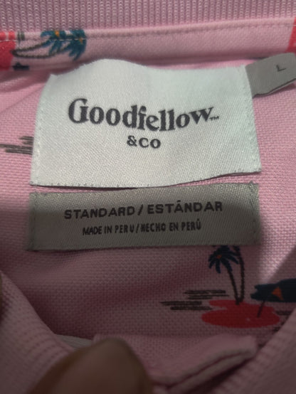 Good Fellow Men Sport Pink Polo T Shirt