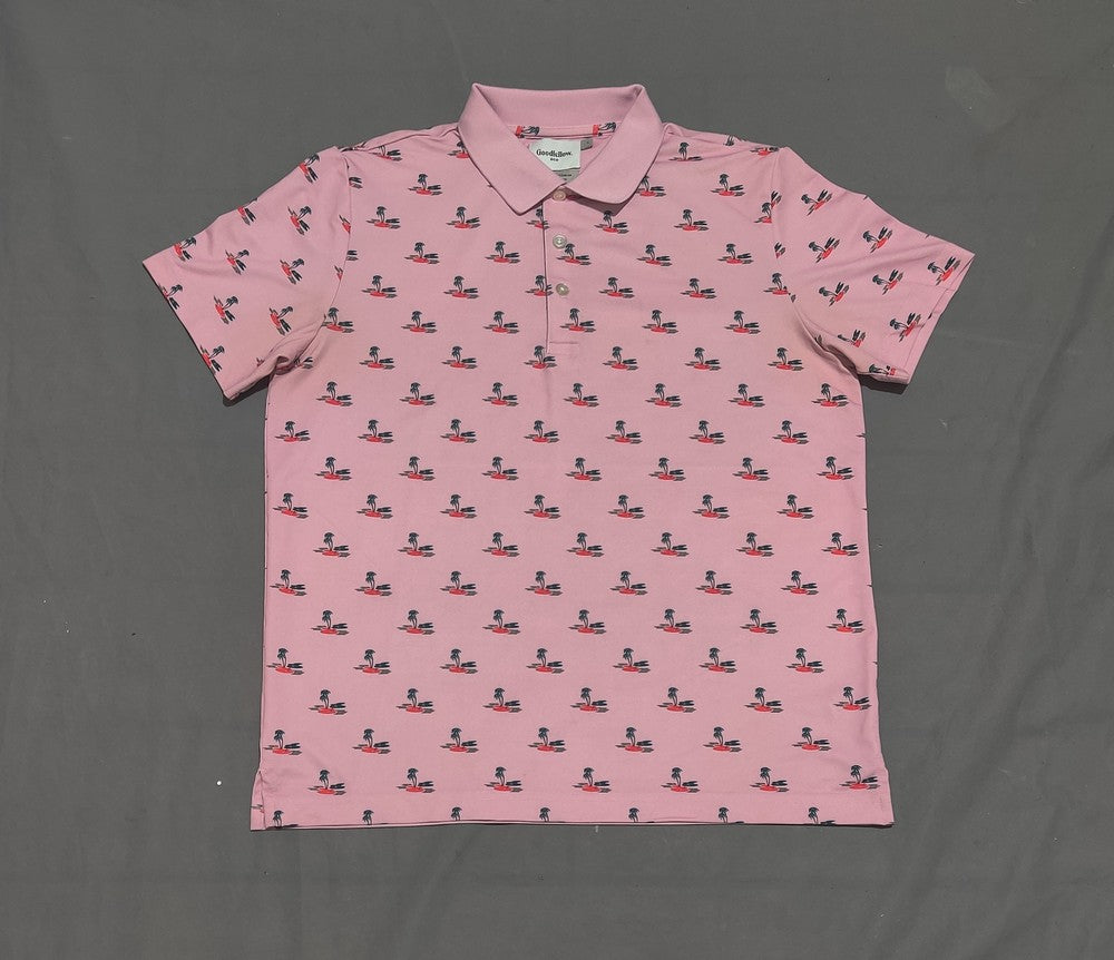 Good Fellow Men Sport Pink Polo T Shirt