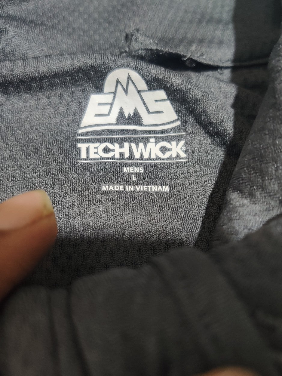 Tech Wick Men Sport Gray Half Zip Polo T Shirt