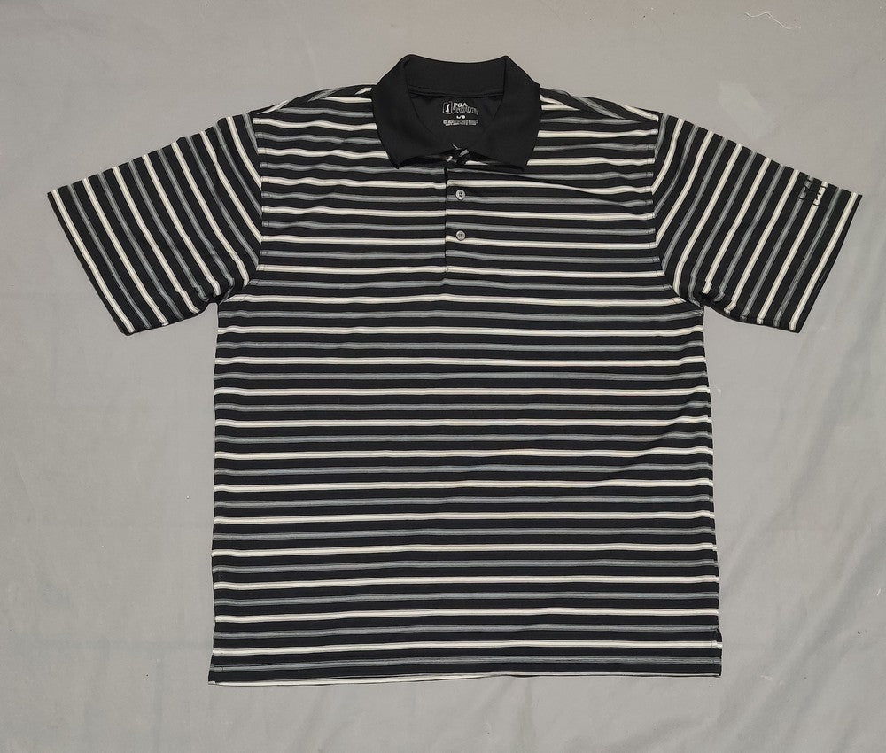 Pga Tour Men Sport Black Polo T Shirt