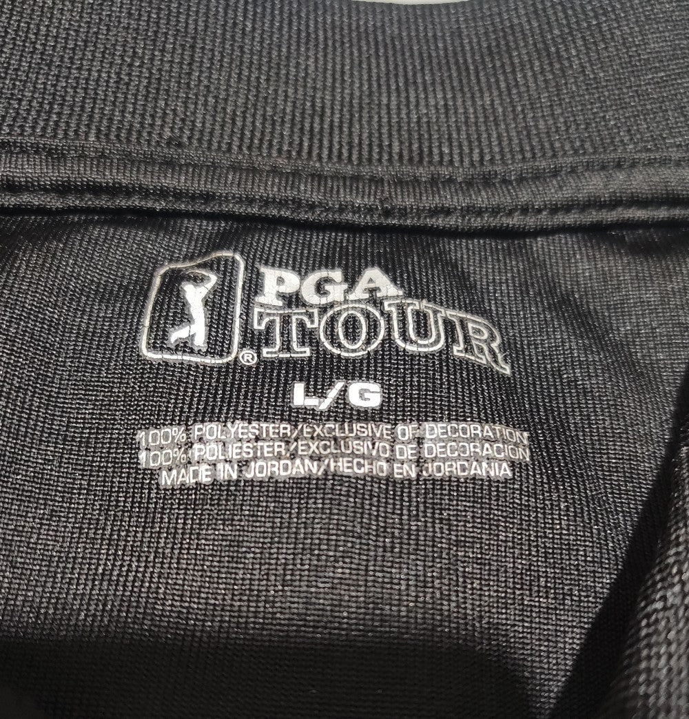 Pga Tour Men Sport Black Polo T Shirt