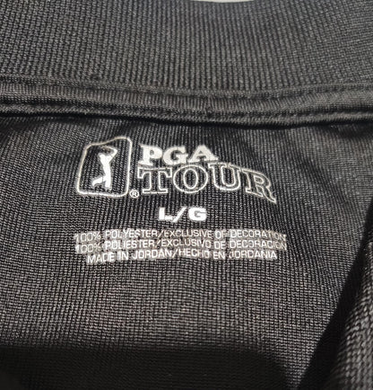 Pga Tour Men Sport Black Polo T Shirt