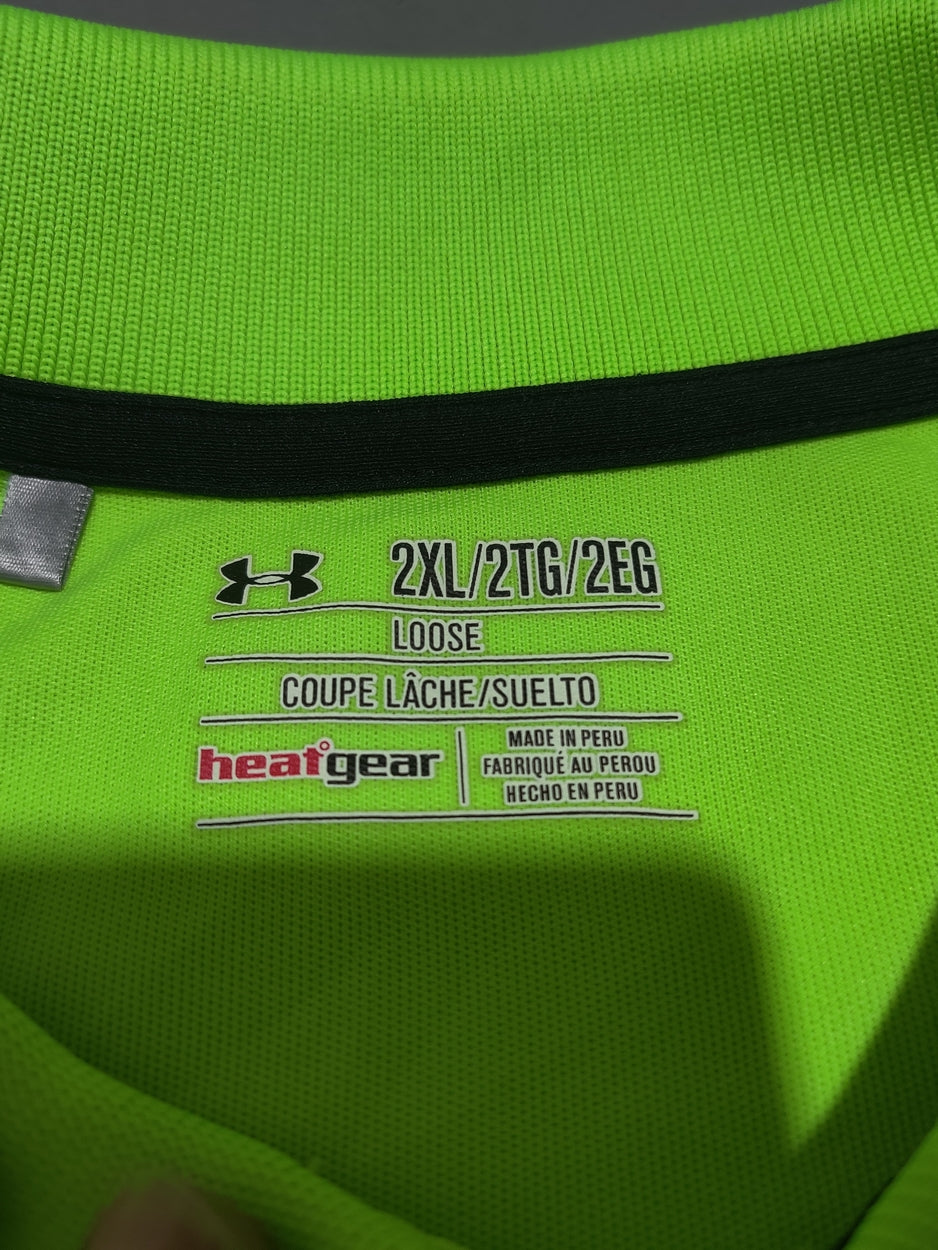 Under Armour Men Sport Green Polo T Shirt
