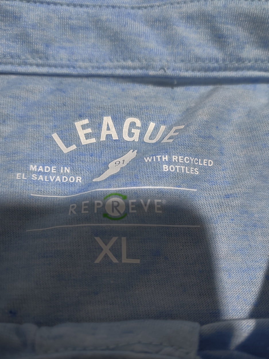 League Men Sport Blue Polo T Shirt