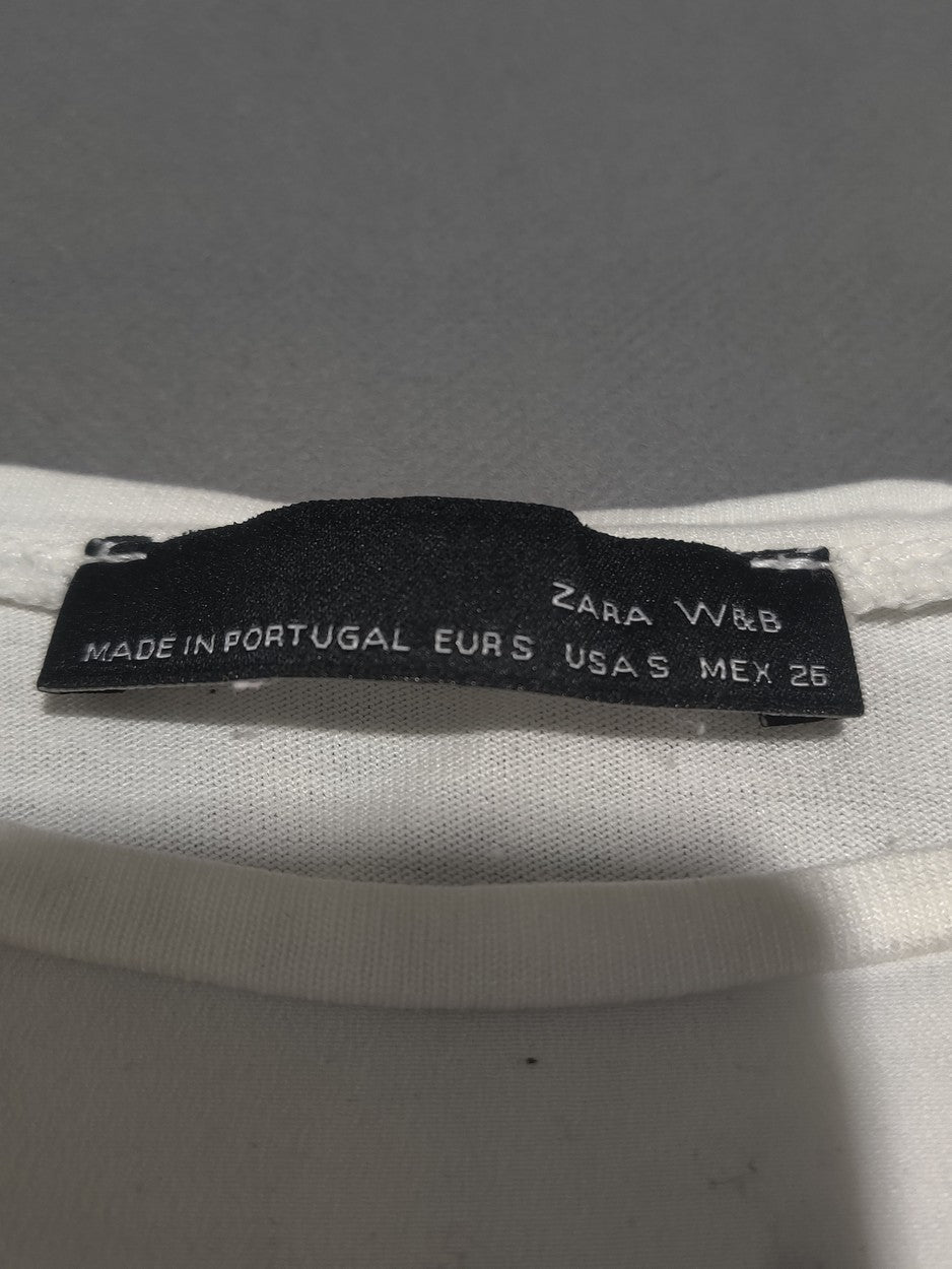 Zara W&B Women Sport White T Shirt