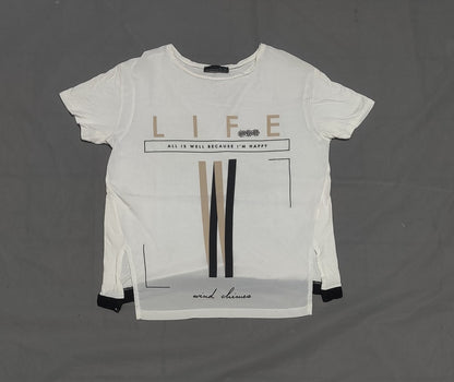 Zara W&B Women Sport White T Shirt