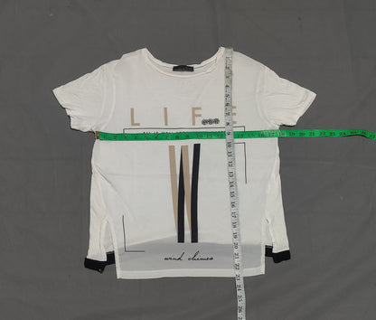 Zara W&B Women Sport White T Shirt
