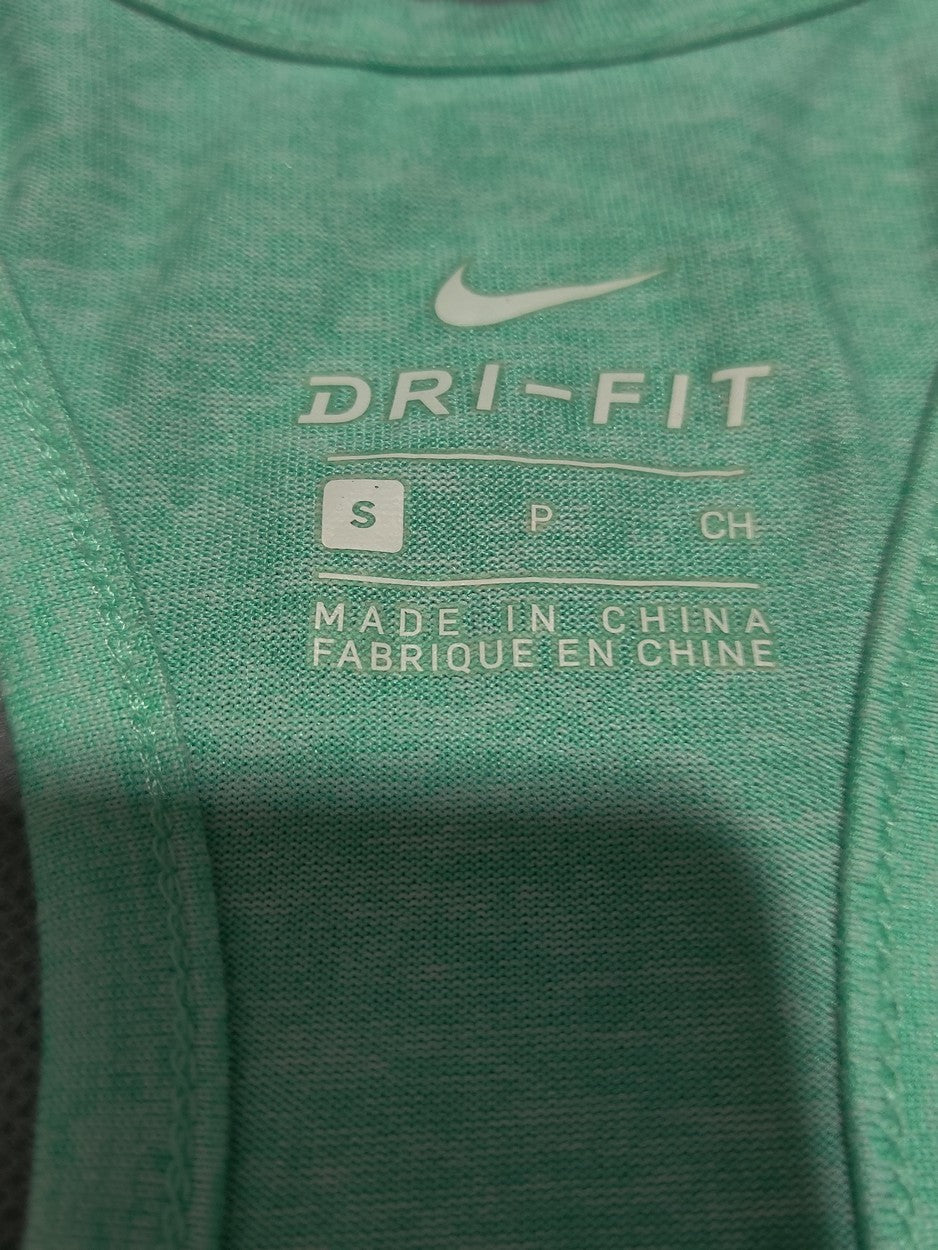 Nike Dri Fit Women Sport Green Vest T Shirt