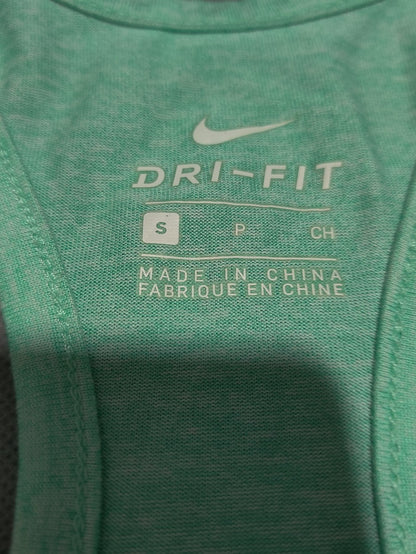 Nike Dri Fit Women Sport Green Vest T Shirt