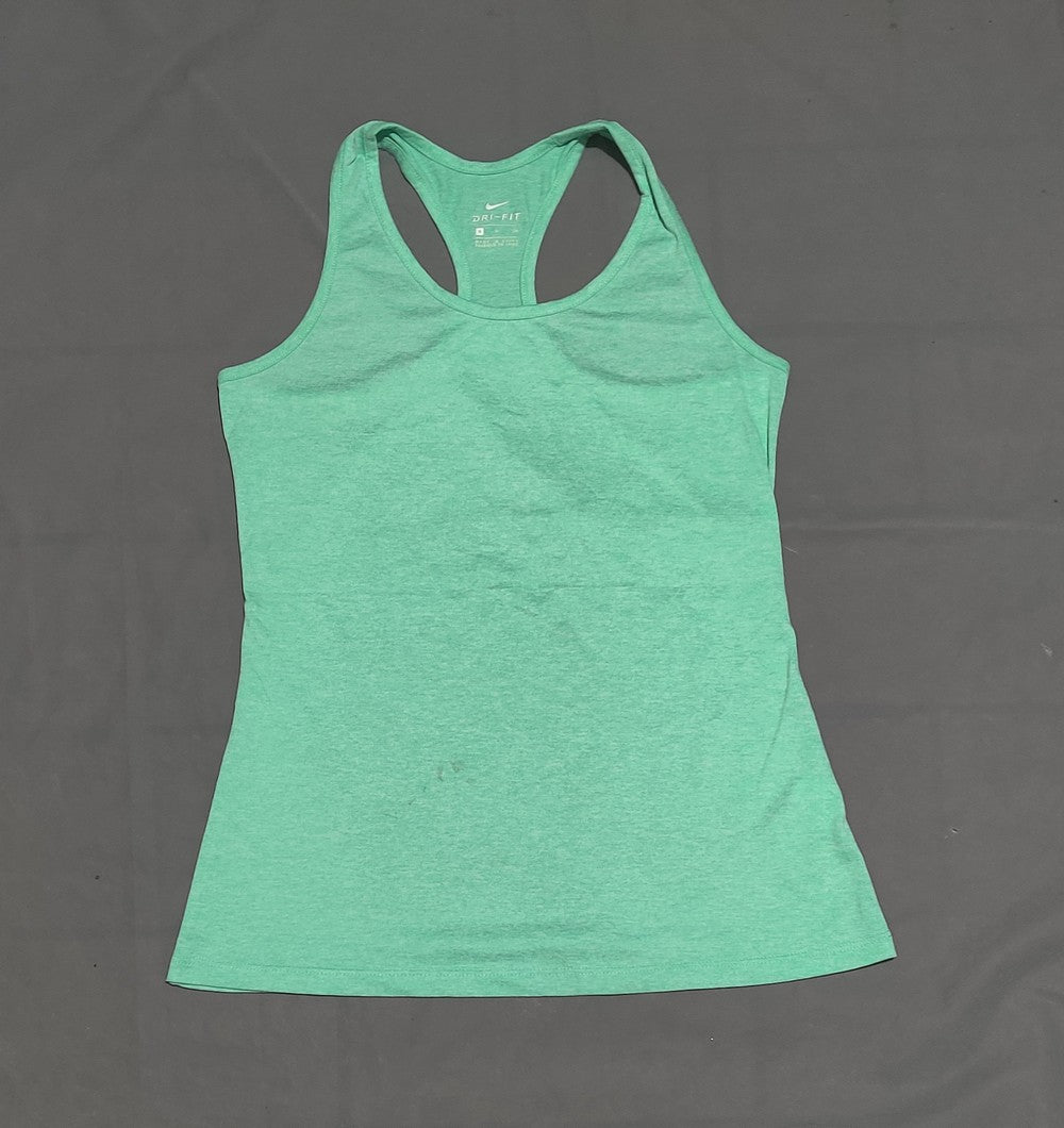 Nike Dri Fit Women Sport Green Vest T Shirt